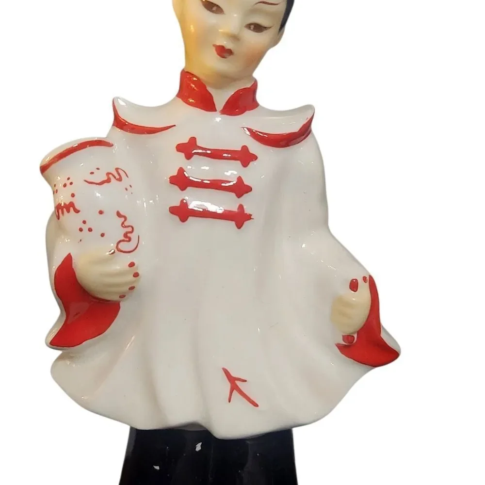 Mid Century Florence Ceramics California Pottery Figures Asian Couple Oriental
